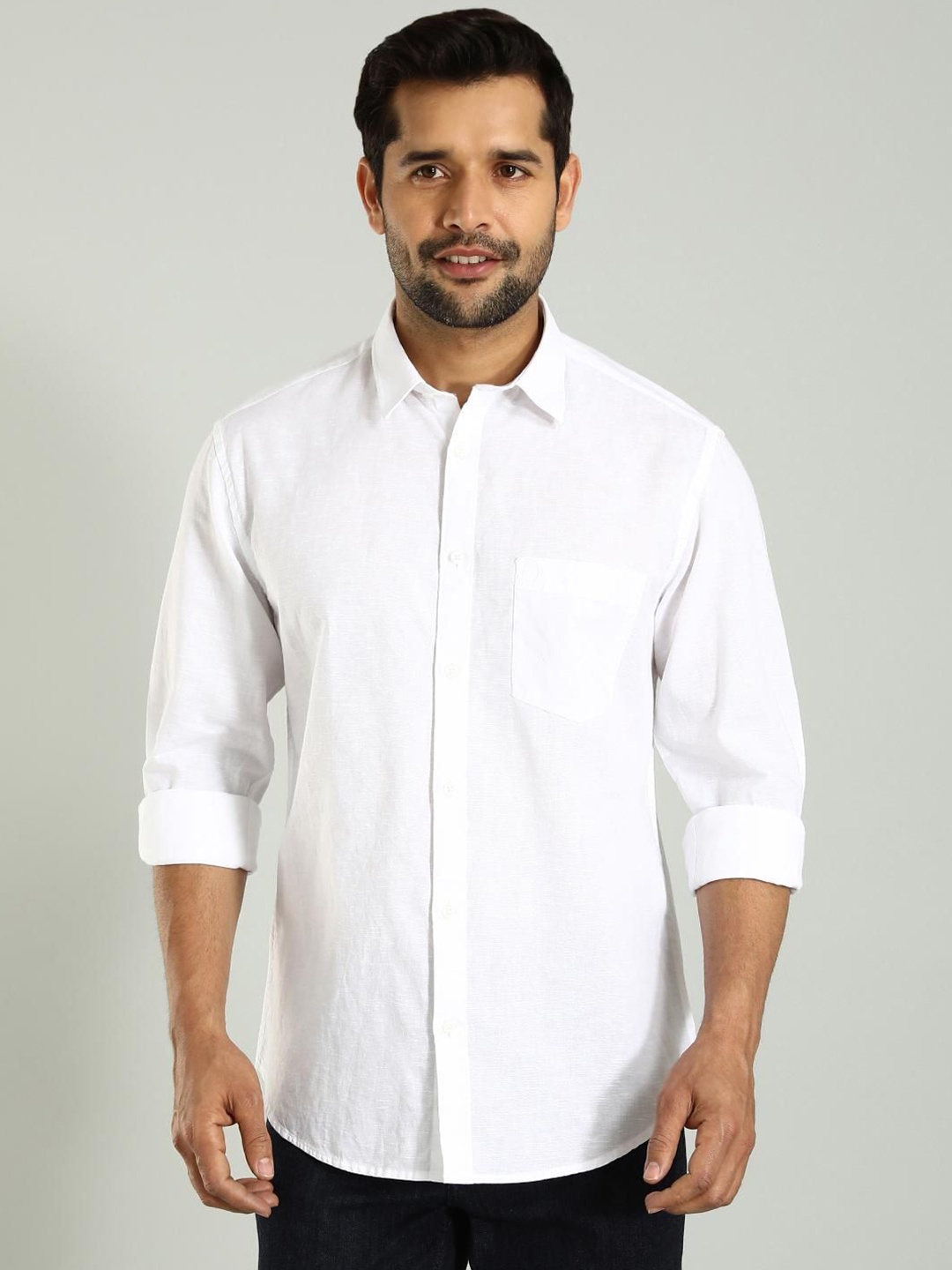 

Indian Terrain Classic Slim Fit Spread Collar Shirt, White