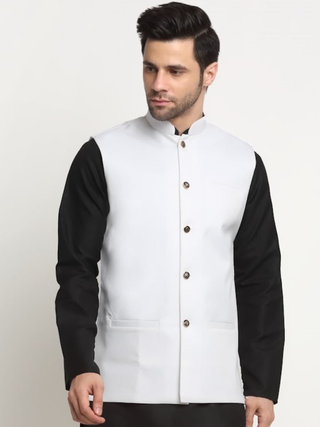

KRAFT INDIA Men Woven Nehru Jackets, White