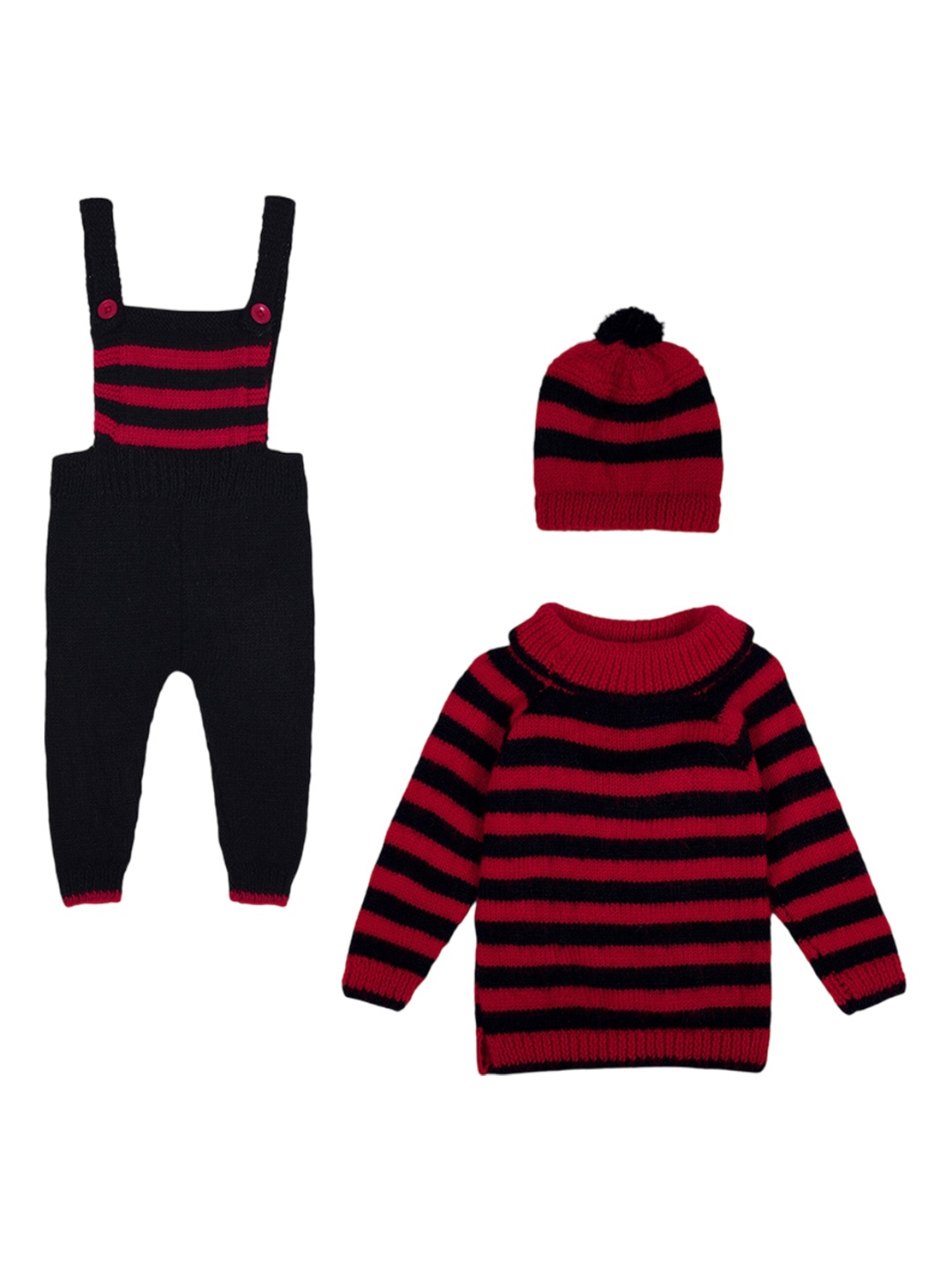 

WINDROP SOLUTIONS Infants Self-Design Acrylic Dungarees, Black