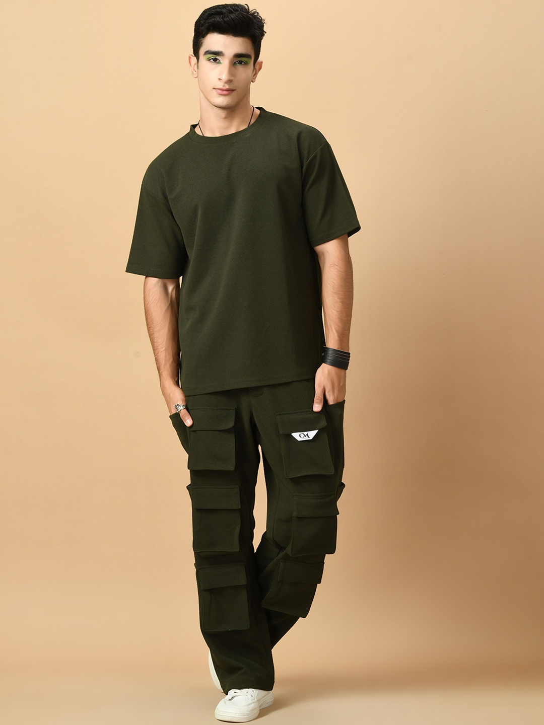 

OFFMINT T-shirt With Trousers Co-Ords, Olive