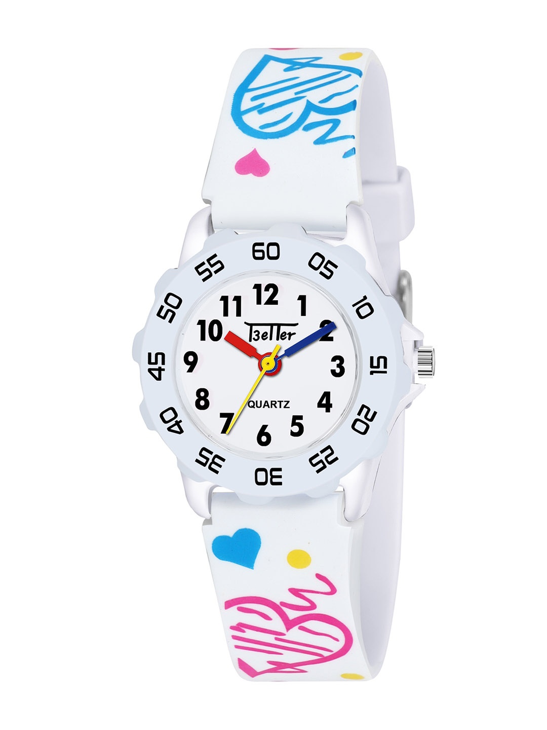 

YOUNG MISSION Kids Printed Dial & Silicon Straps Digital Better Watches 1210 White 02