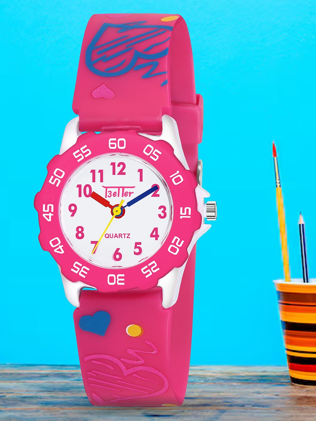 

YOUNG MISSION Girls Printed Dial & Straps Analogue Watches Better Watch, Pink