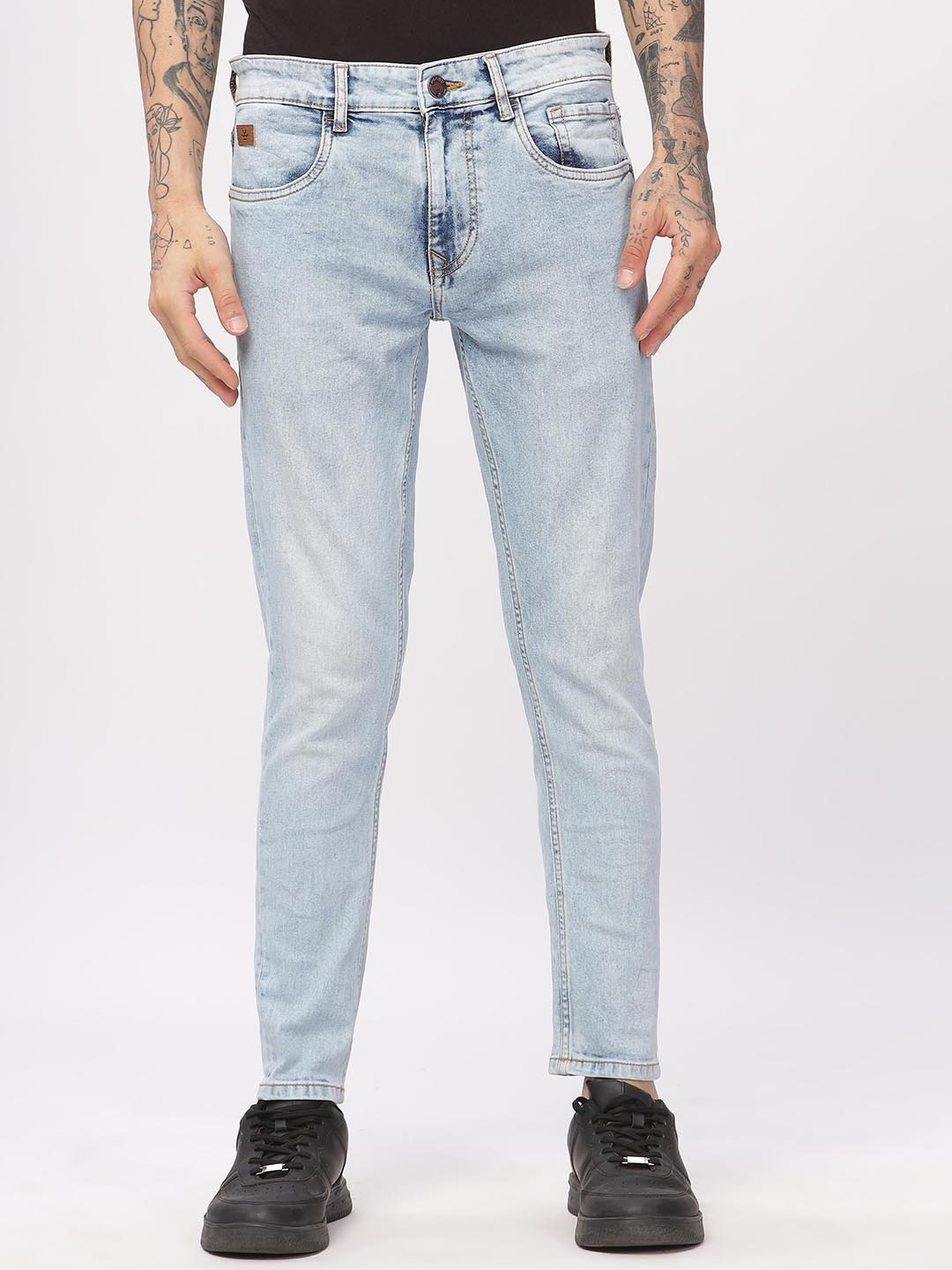 

WROGN Men Comfort Skinny Fit Mid-Rise Jeans, Blue