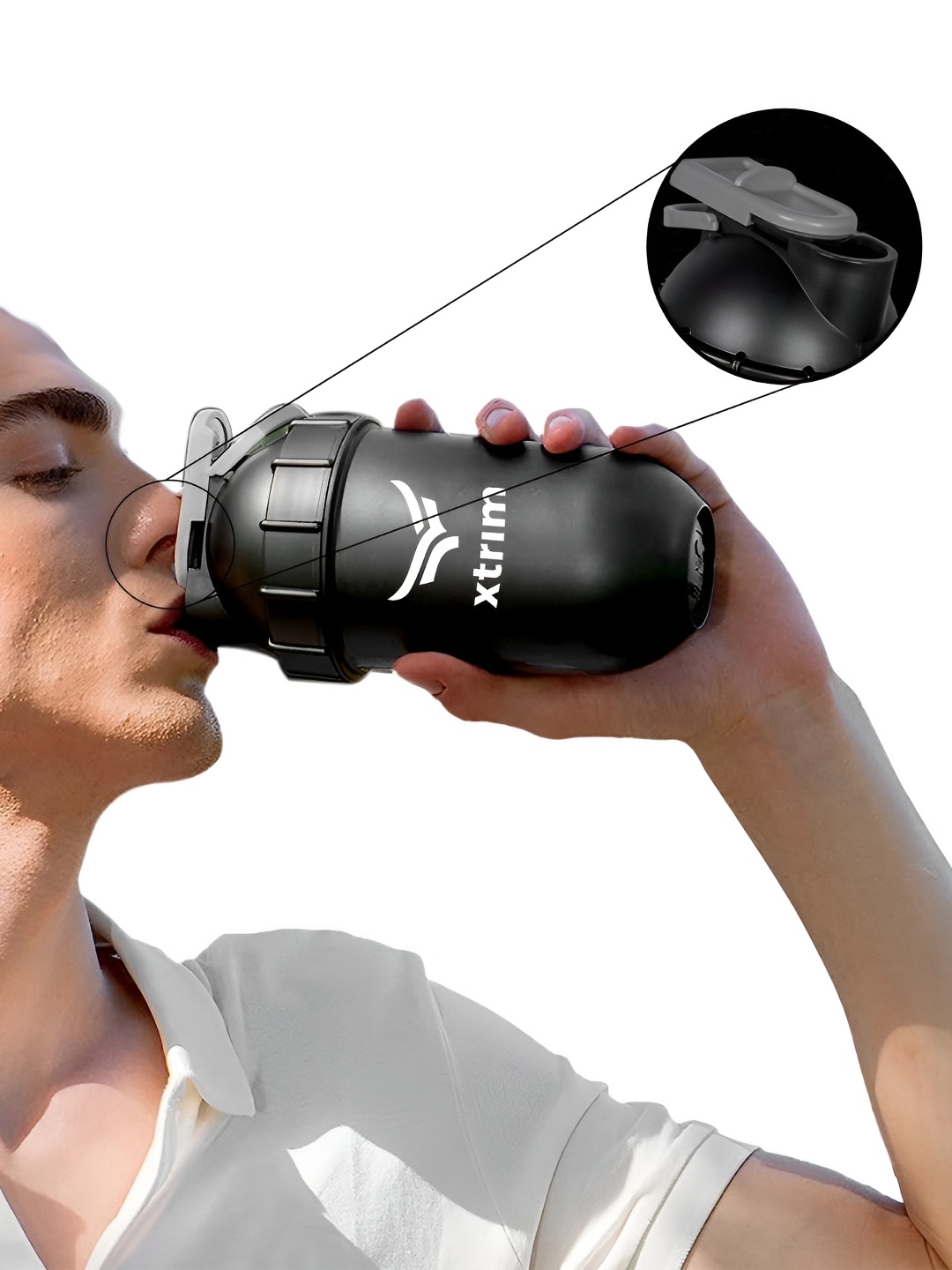 

Xtrim Black Single Plastic Solid Water Bottle 700 ml