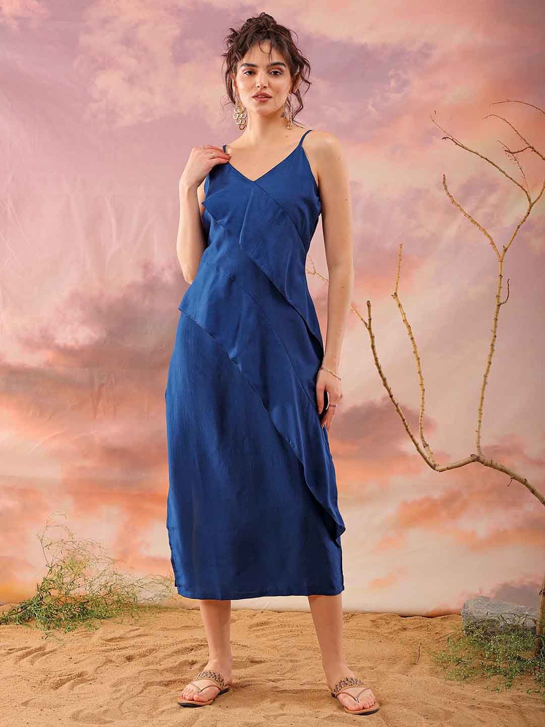 

Freehand by The Indian Garage Co A-Line Midi Dress, Blue