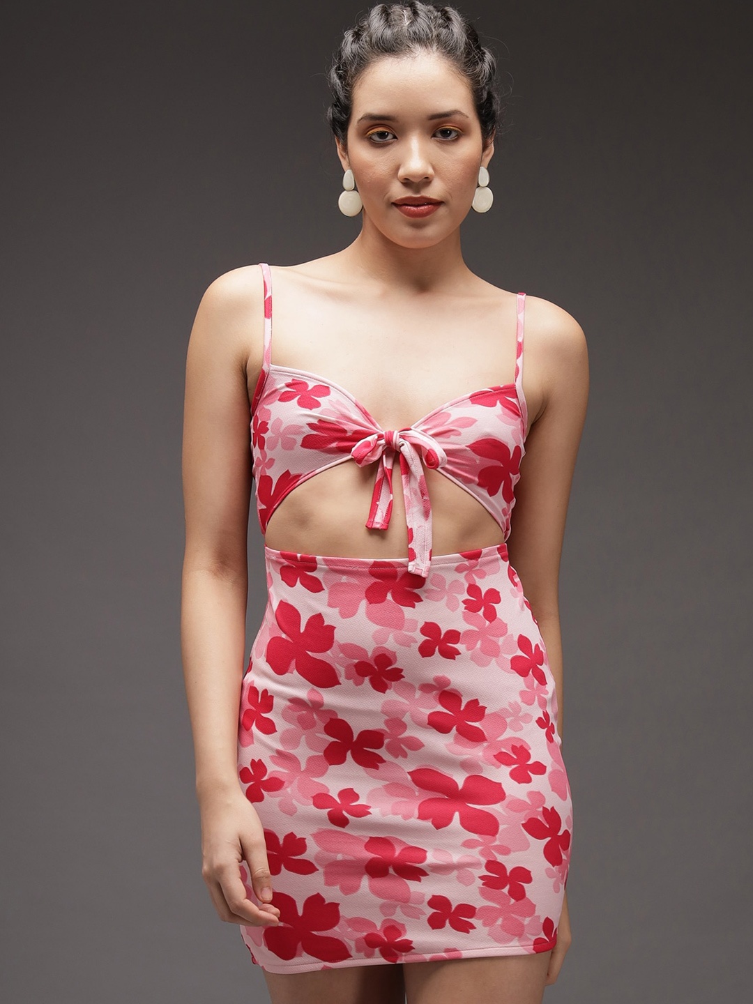 

TANDUL Women Floral Print Bodycon Mini Dress, Multi