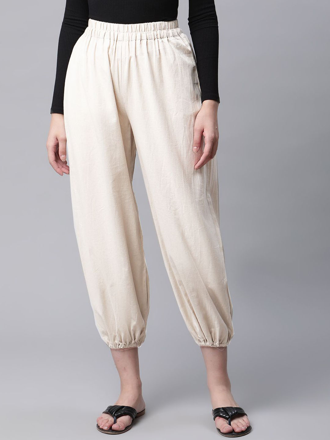 

Molcha Women Pure Cotton Salwar, Beige