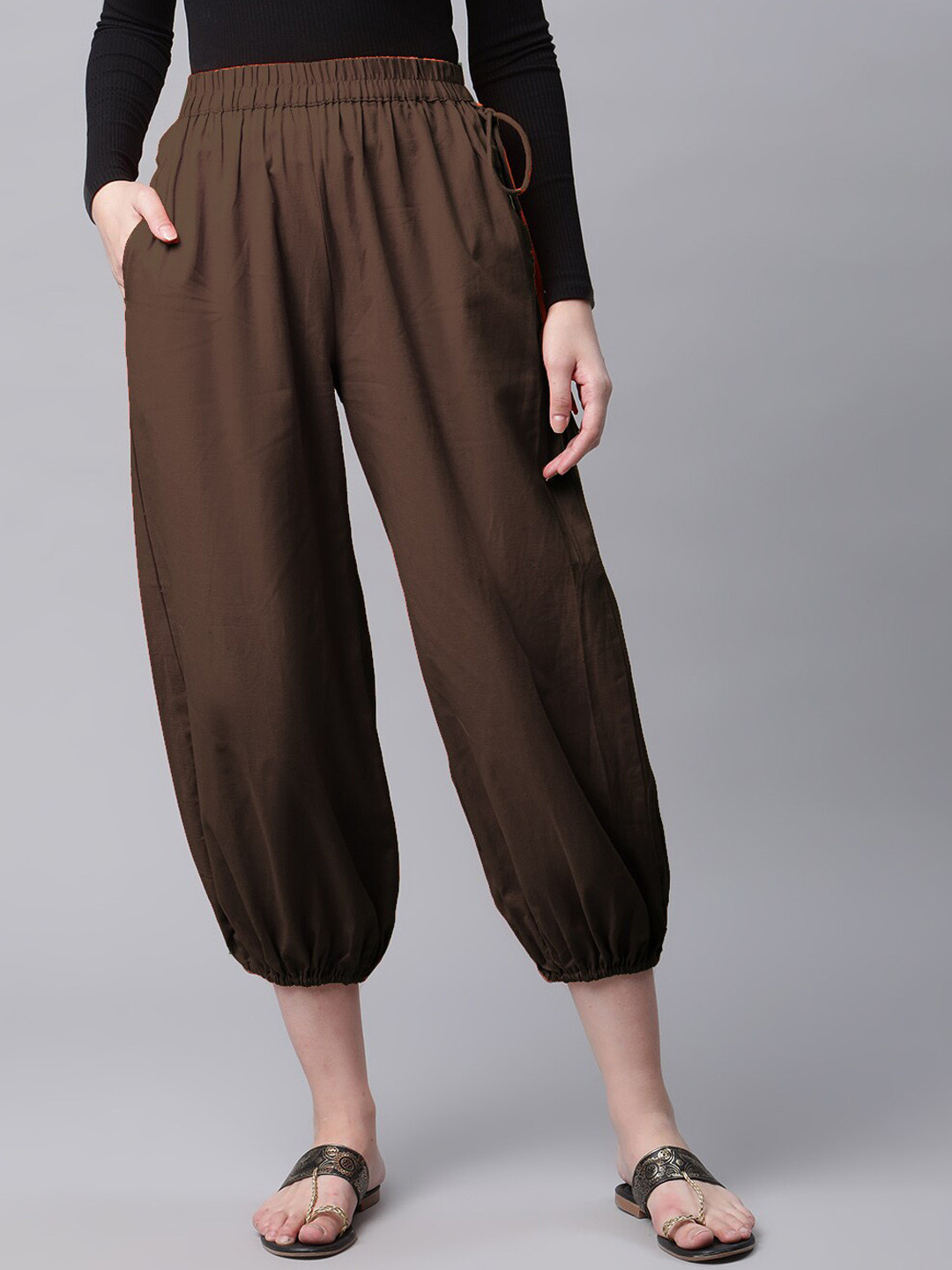 

Molcha Women Loose Fit Cotton Salwar, Brown