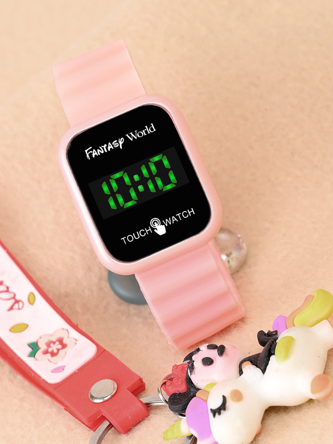 

Fantasy World Unisex Kids Printed Dial & Bracelet Style Straps Digital Watch FW24-LED-PK, Pink