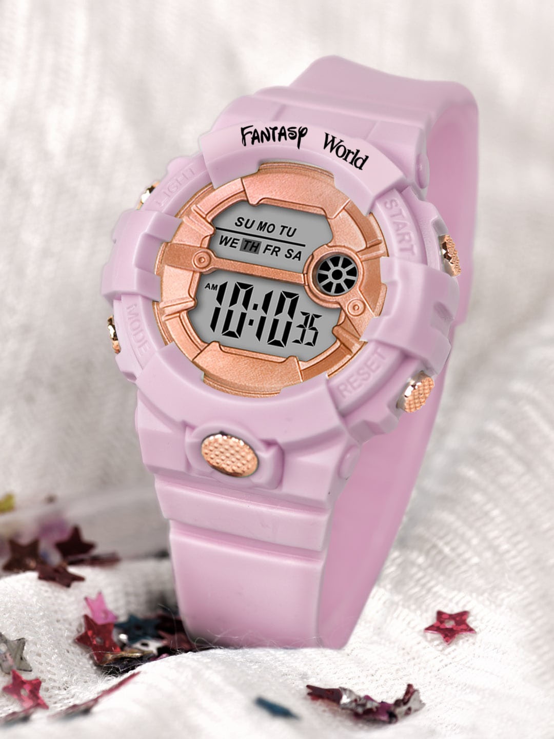 

Fantasy World Unisex Kids Printed Dial & Straps Analogue and Digital Multi Function Watch FW24-Sport-027-PK, Pink