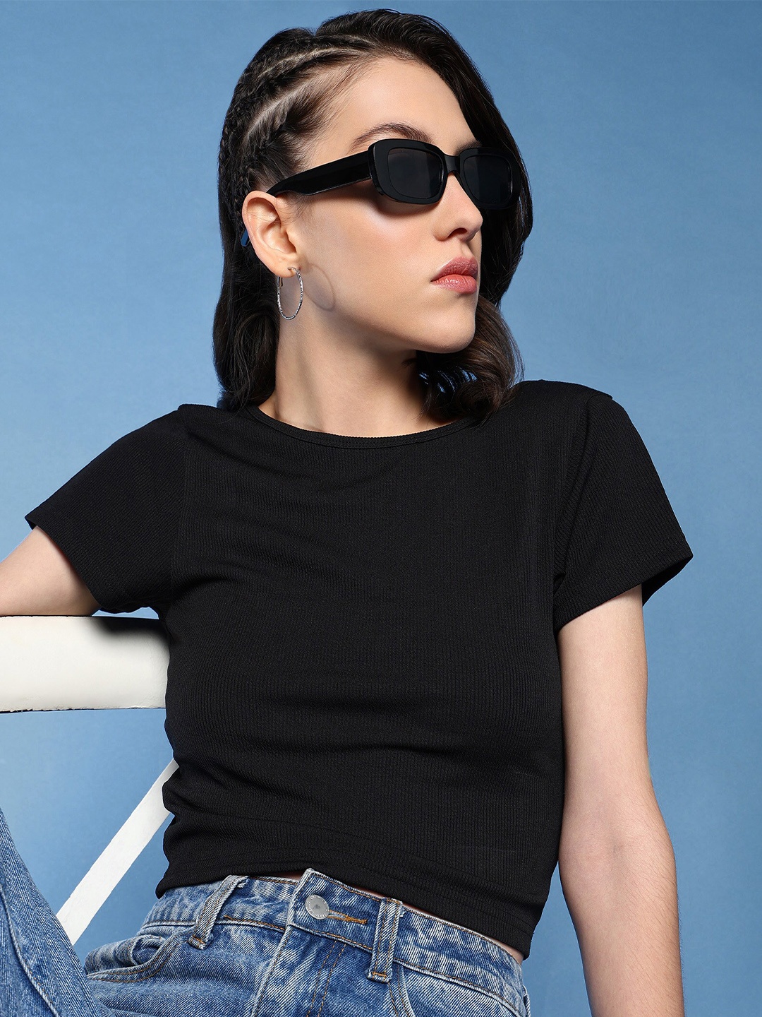 

The Roadster Lifestyle Co Round Neck Top, Black