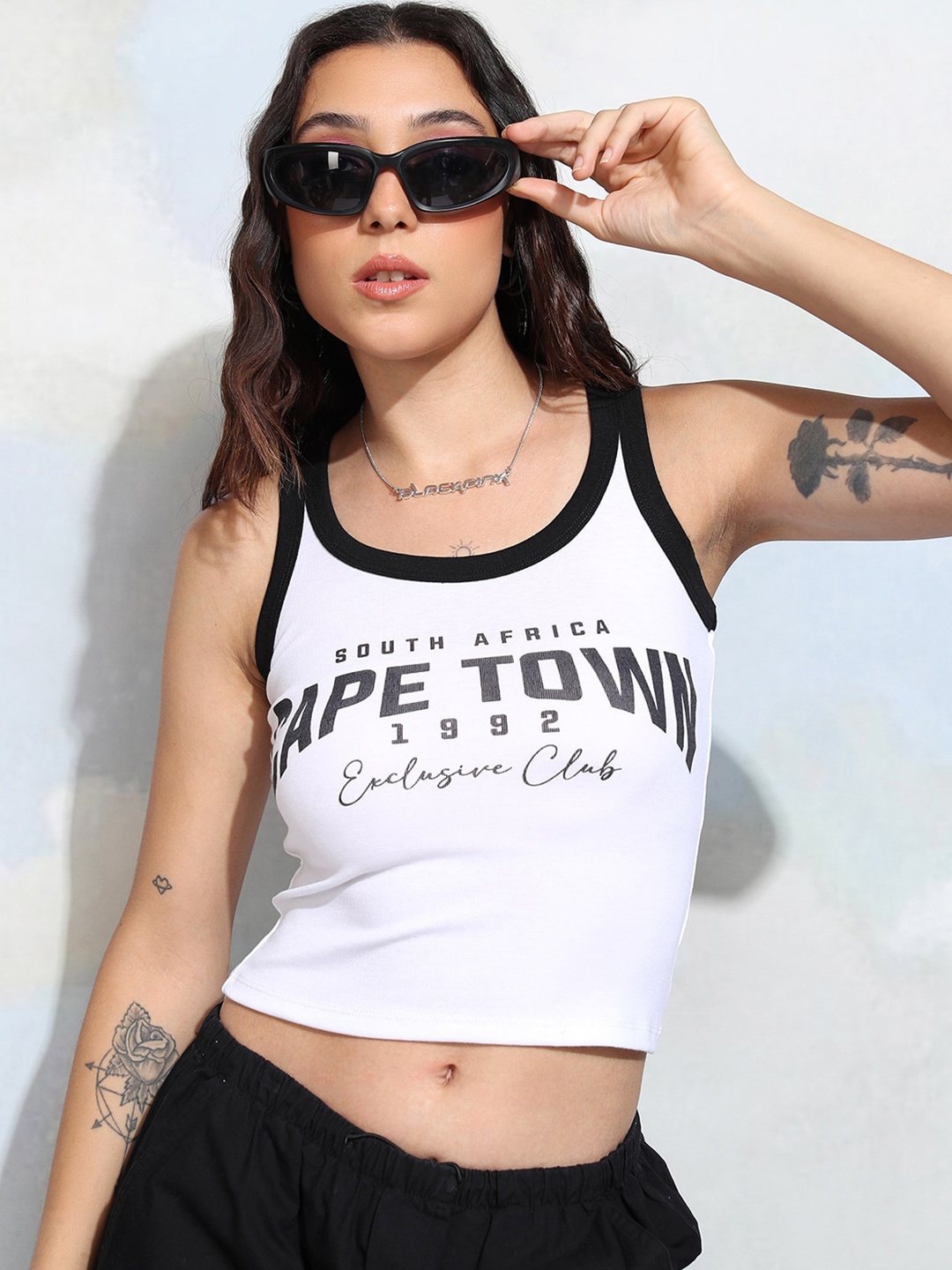 

Street By Tokyo Talkies Typography Print Crop Top, White