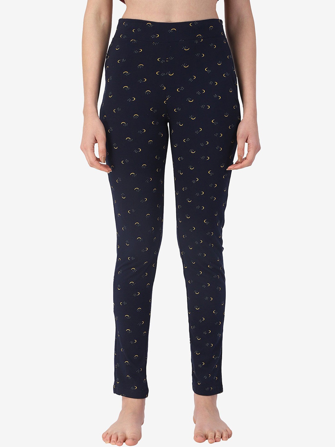 

PROTEENS Printed Cotton Mid Rise Lounge Pant, Navy blue