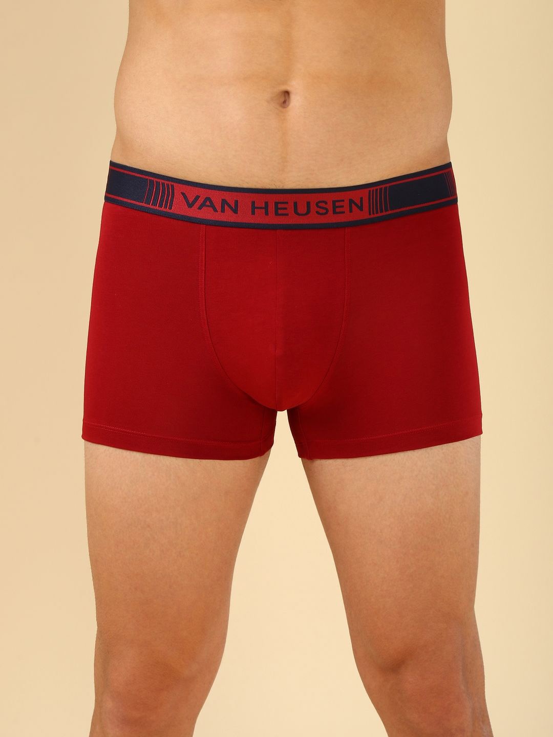 

Van Heusen Men Solid Colour Fresh No Ride Up Trunk, Red