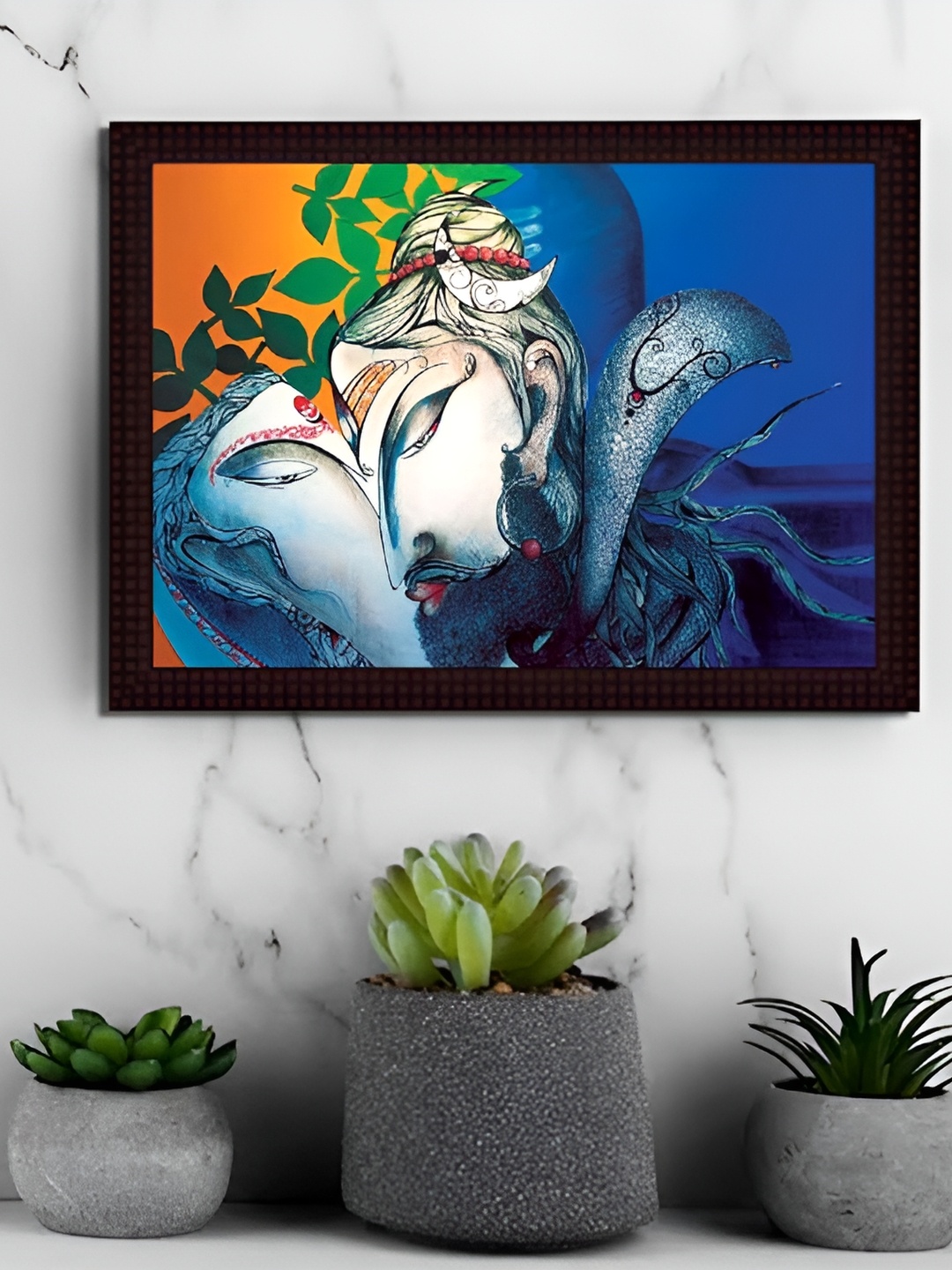 

Tamatina Printed Wooden Framed Wall Art, Blue
