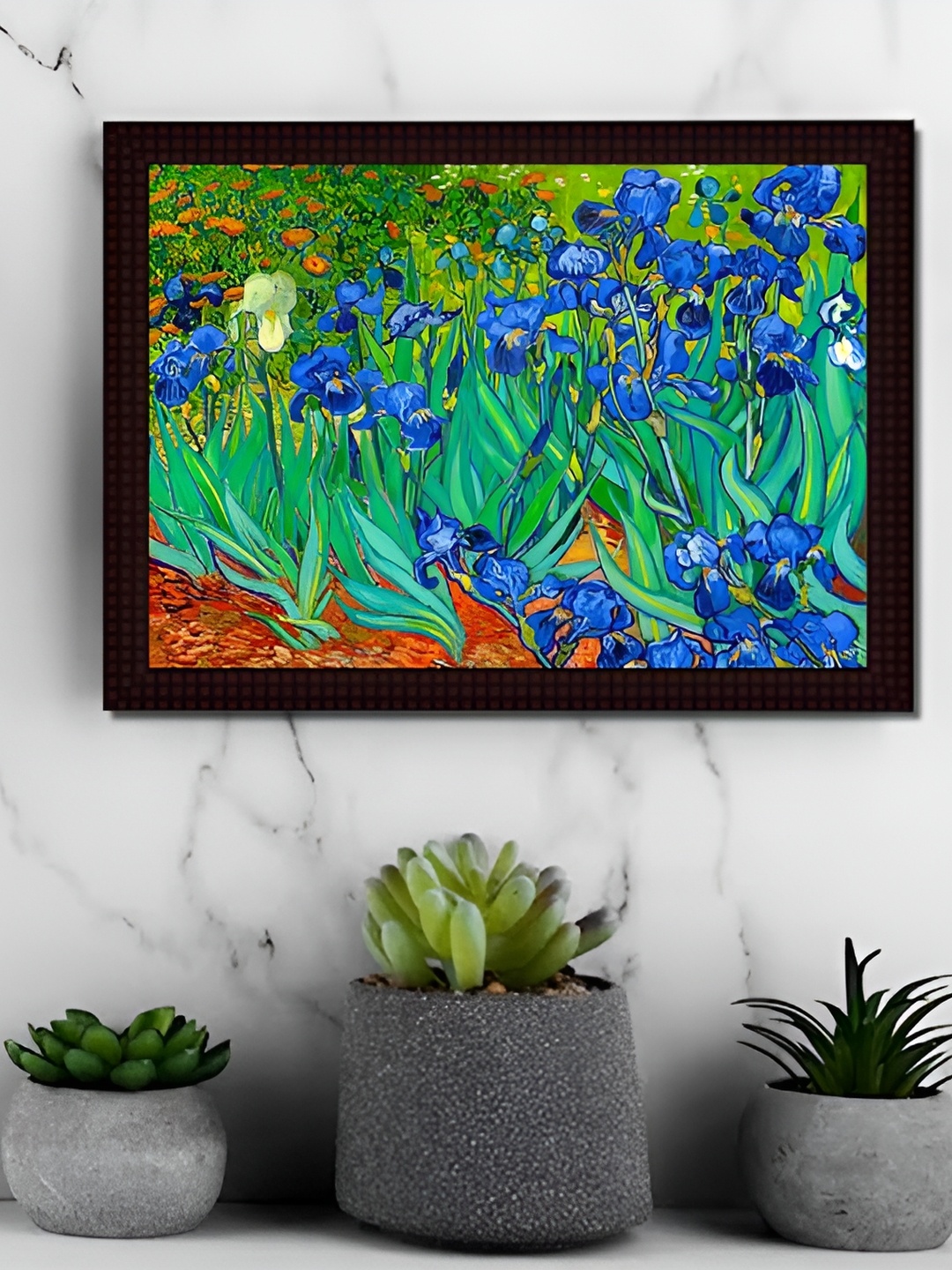 

Tamatina Green & Blue Irises Printed Wooden Wall Paintings