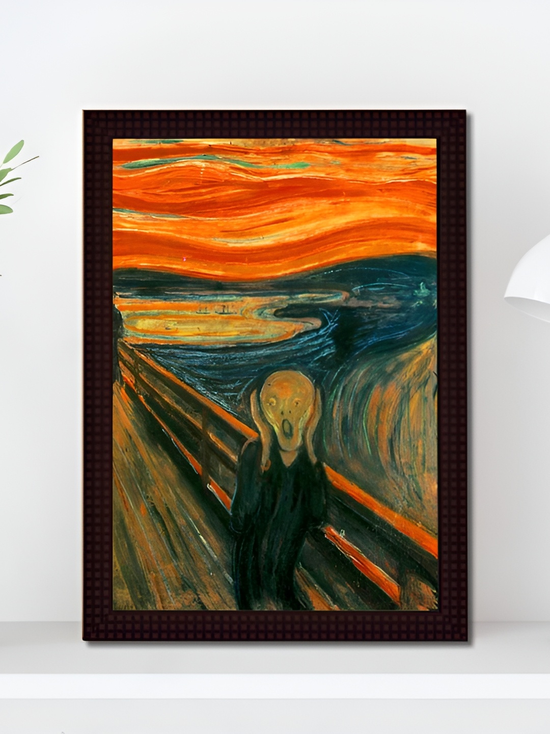

Tamatina Orange & Green 1 Piece Wood The Scream Abstract Wall Paintings