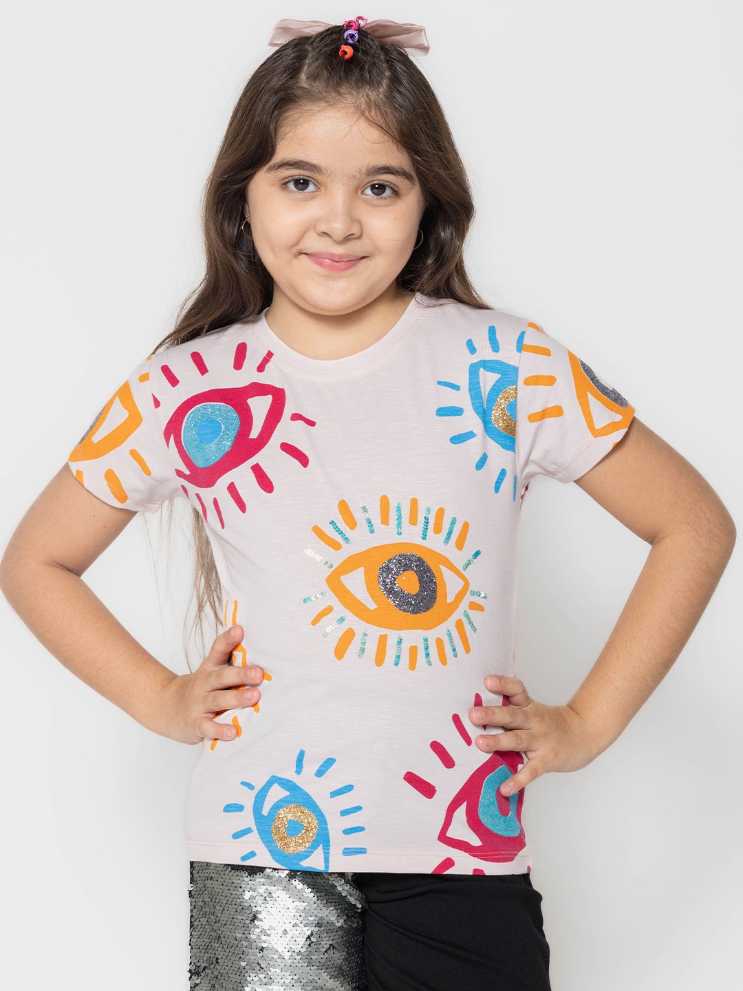 

PAMPOLINA Floral Print Cotton Top, White