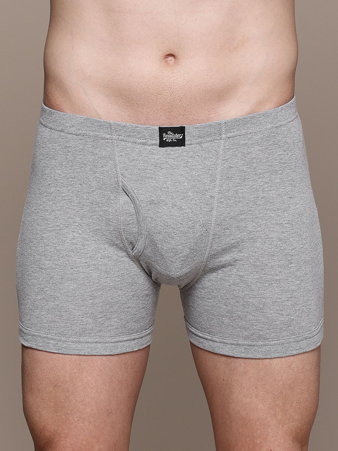 

The Roadster Lifestyle Co Pack of 3 Pure Cotton Inner Elastic Trunks RTIE-1004-GRY-3, Grey