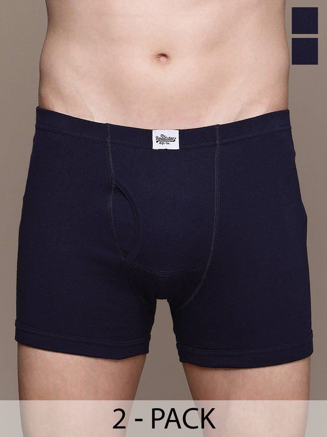

The Roadster Lifestyle Co Pack Of 2 Pure Cotton Trunks RTIE-1004-NB-2, Navy blue