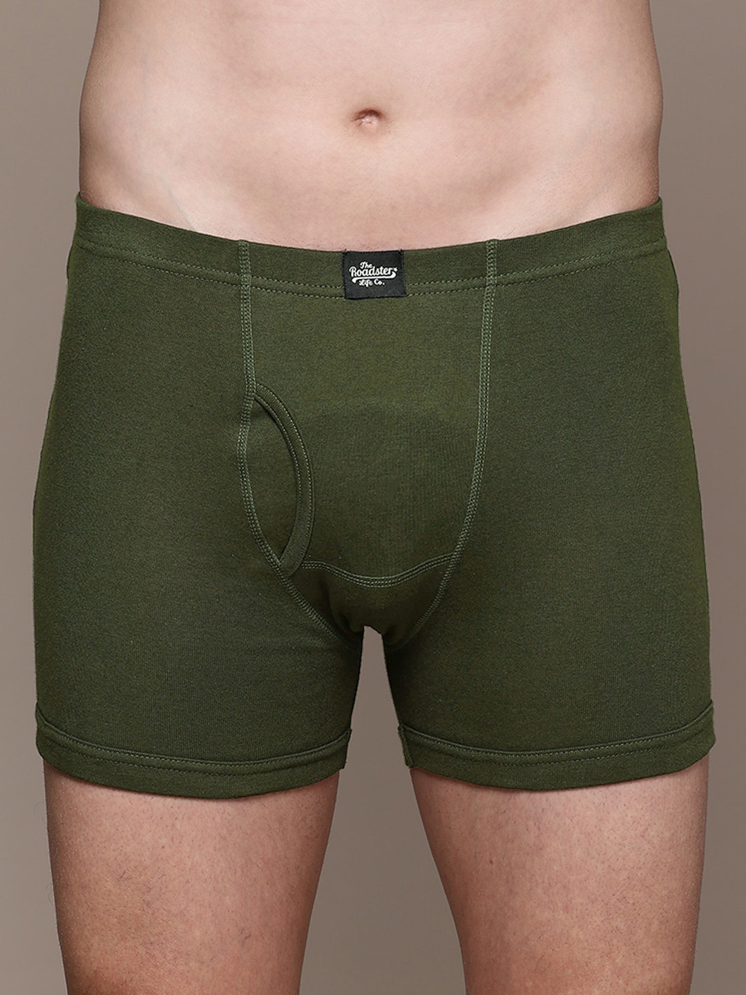 

The Roadster Lifestyle Co Pack Of 3 Pure Cotton Trunks RTIE-1004-GRN-3, Green
