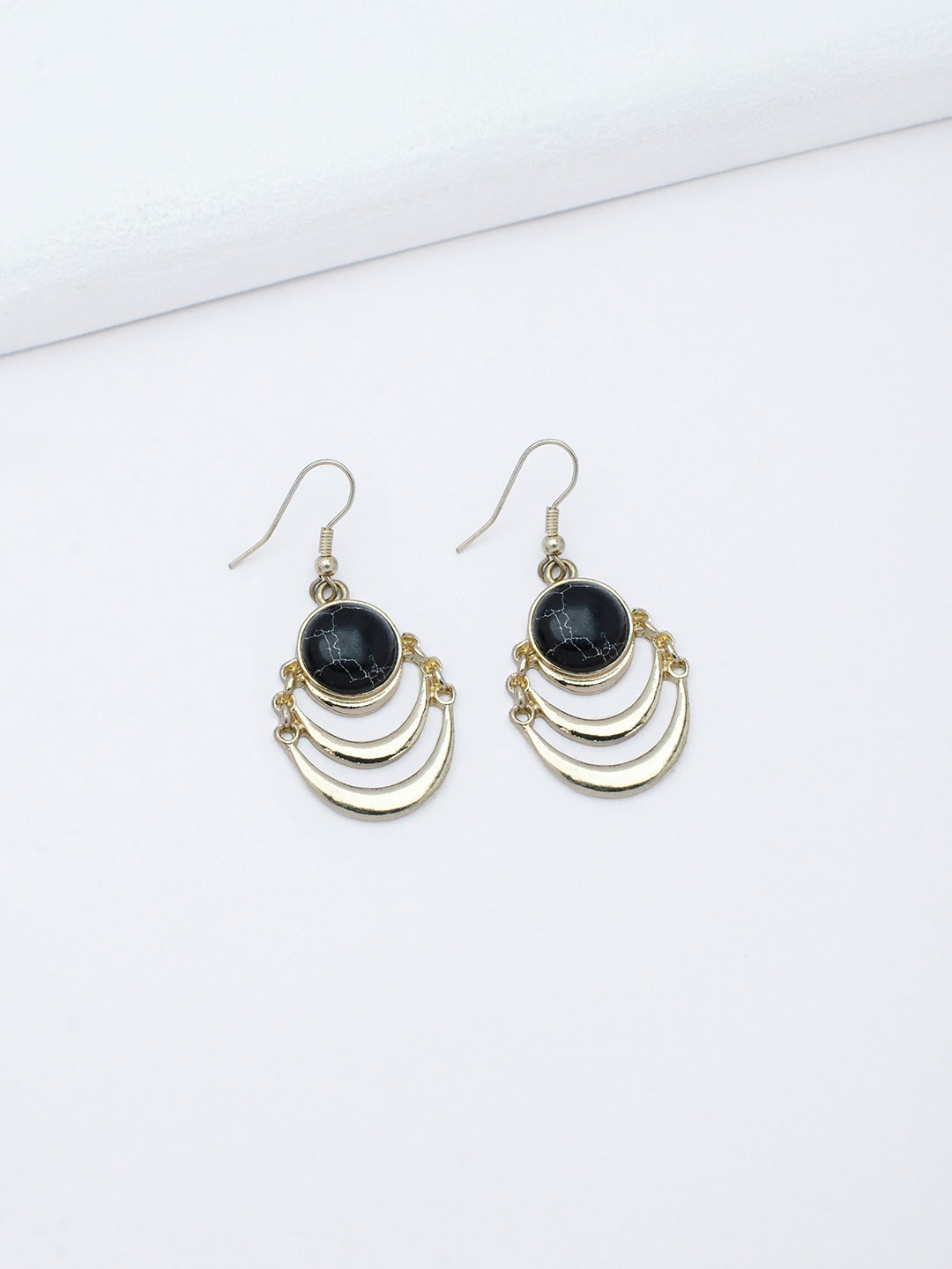 

Rhea Contemporary Drop Earrings, Black