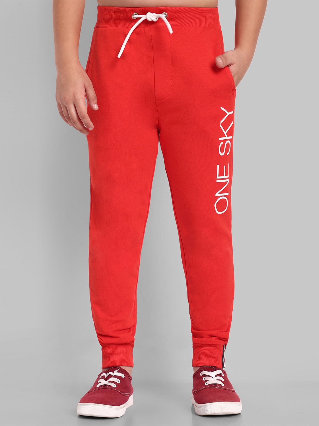 

ONE SKY Boys Mid Rise Joggers, Red