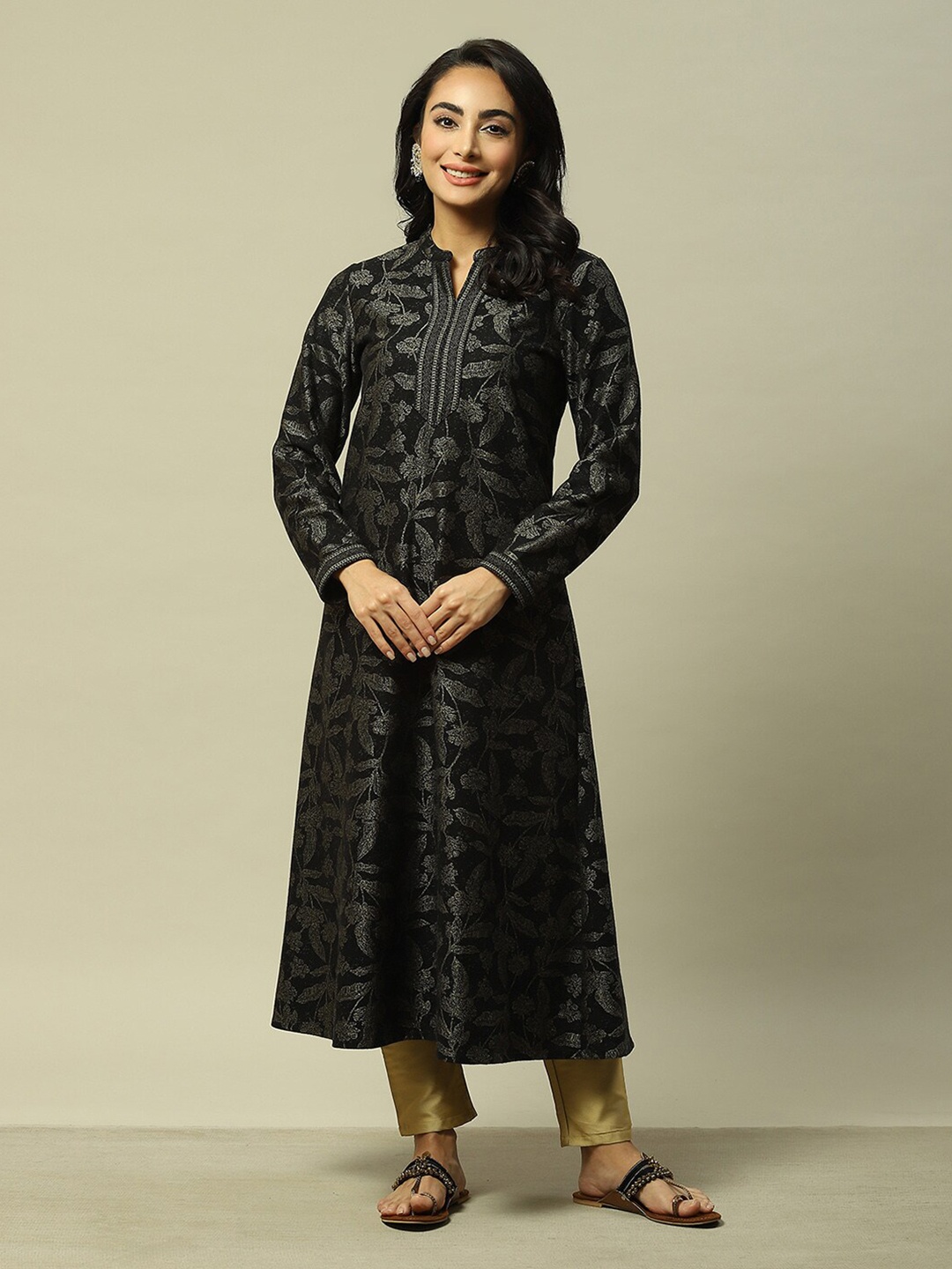 

Rangriti Women A-Line Maxi Dress, Black