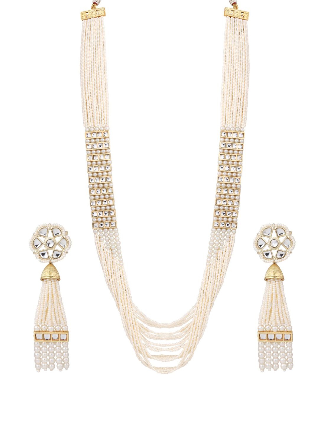 

Anvik Gold-Plated Kundan-Studded & Beaded Jewellery Set