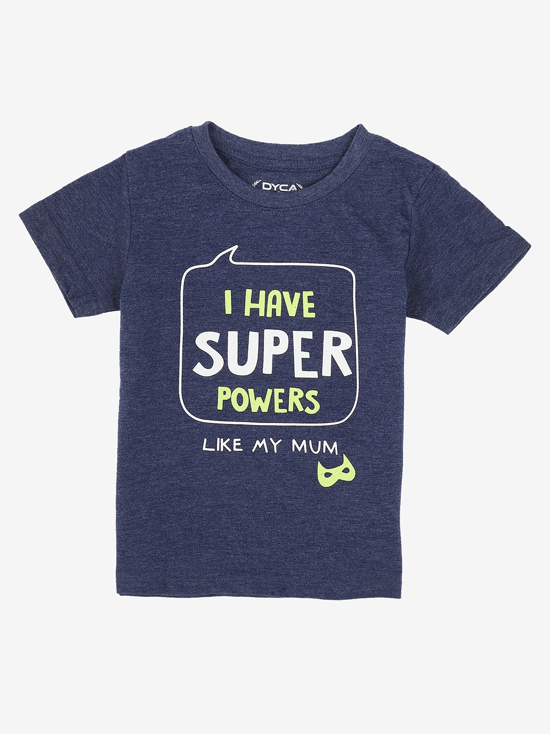 

DYCA Boys Typography Printed Round Neck T-shirt, Navy blue