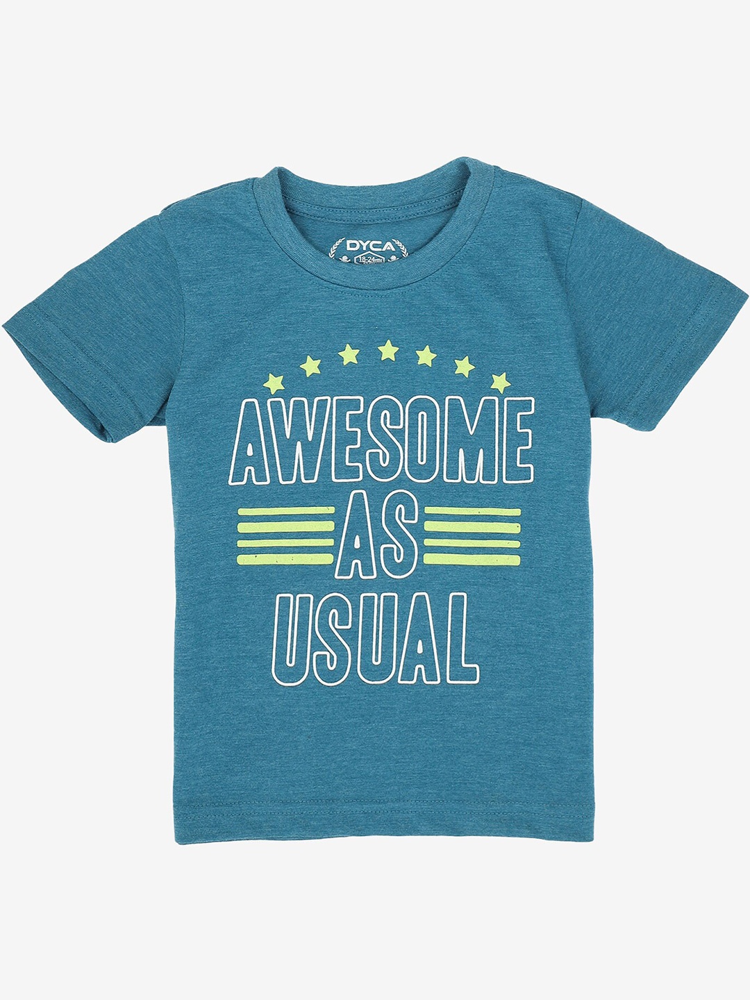 

DYCA Boys Round Neck Half Sleeves Printed T-shirt, Blue