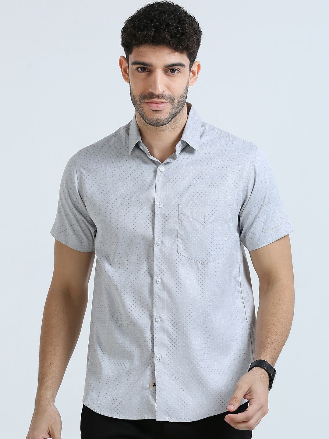 

THE FORMAL CLUB Men Dobby Casual Shirt, Grey