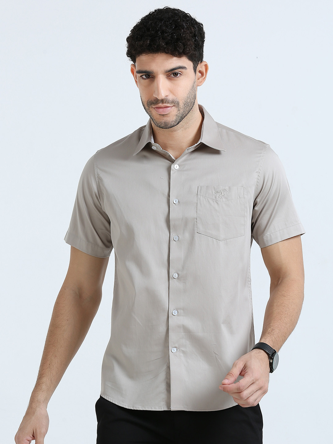 

THE FORMAL CLUB Giza Cotton Casual Shirt, Grey melange