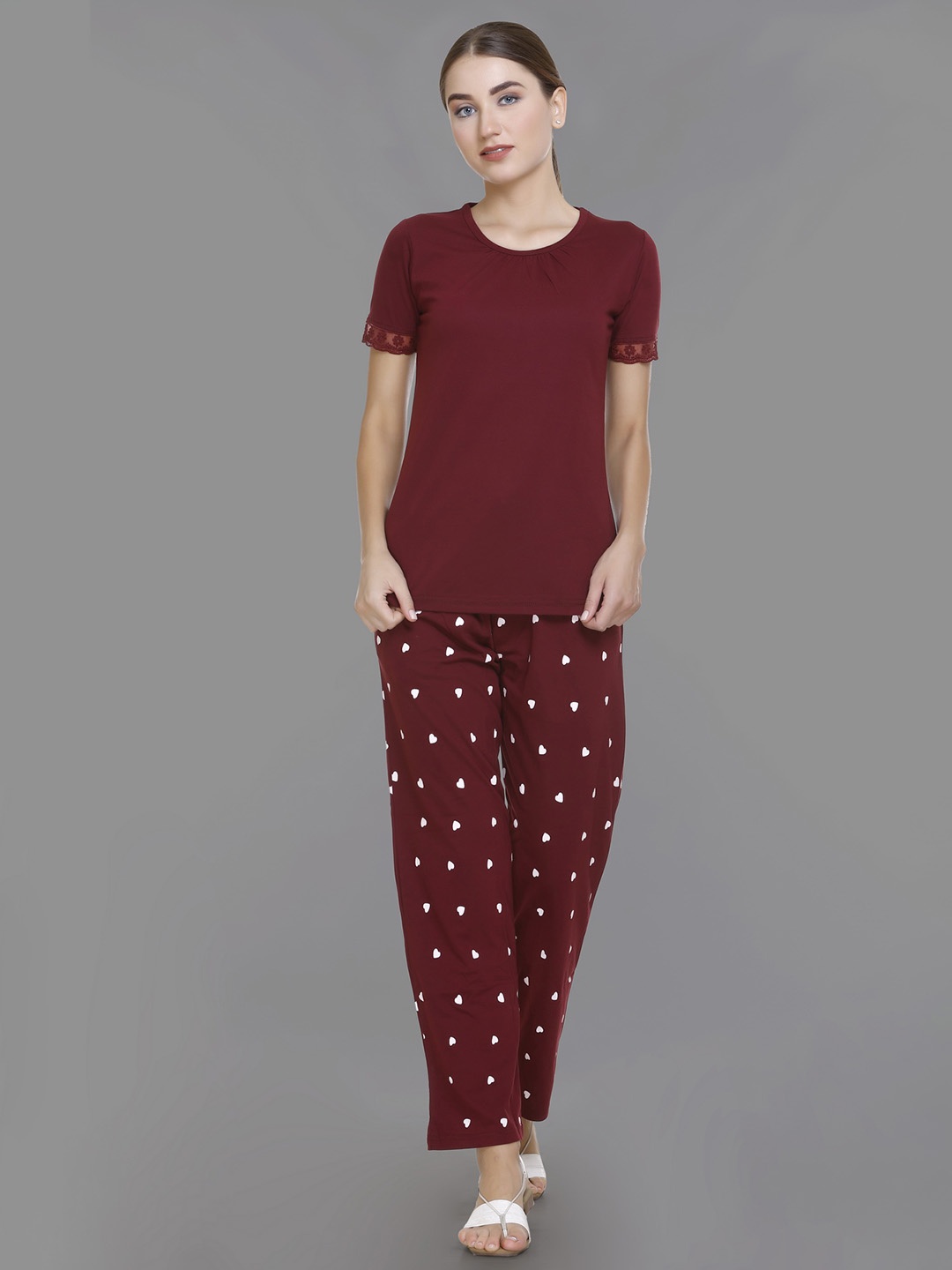 

BAESD Women Night suit S-NS-116-WINE, Maroon