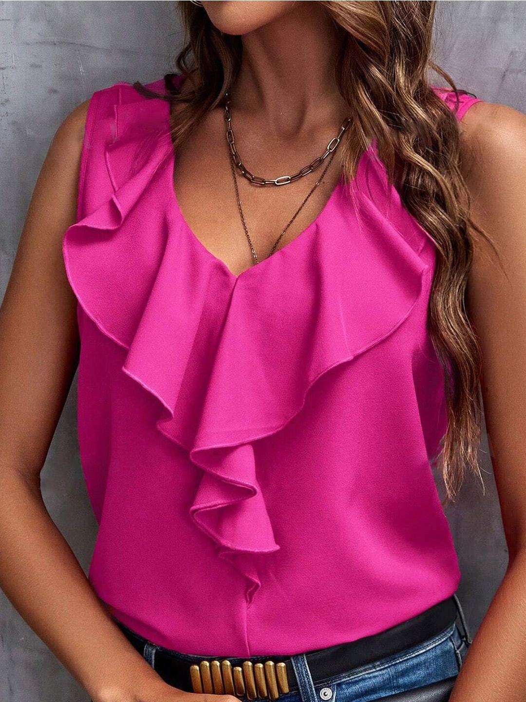 

StyleCast Women Lace Inserts V-Neck Sleeveless Top, Pink