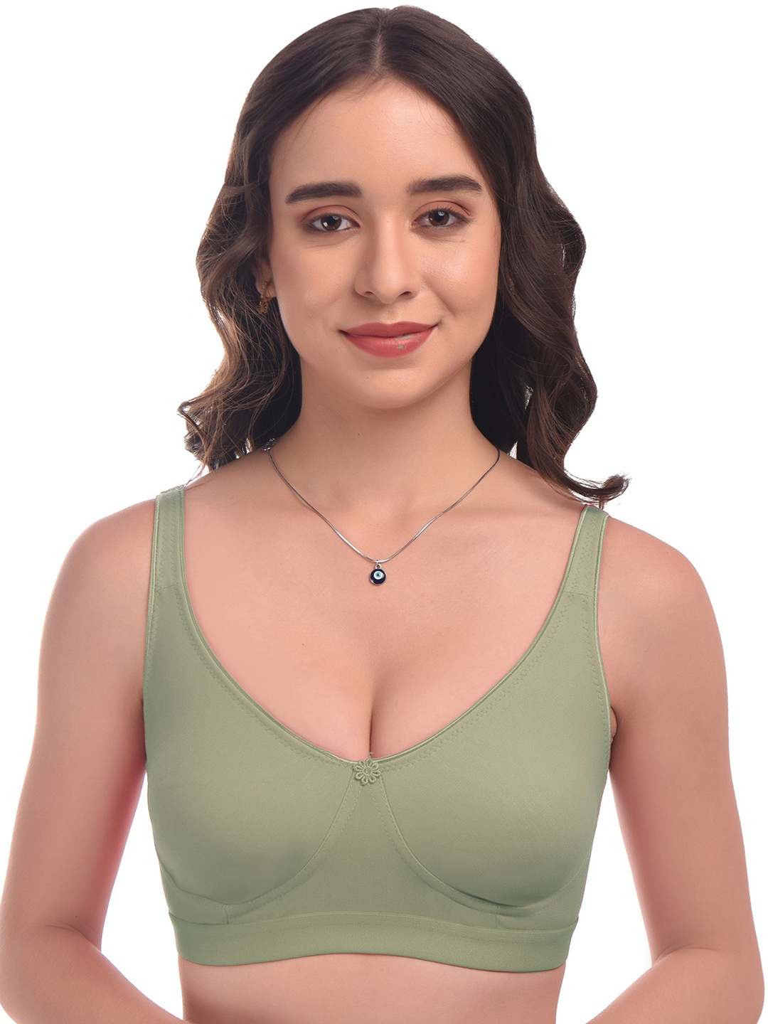 

elina Women Solid Full Coverage Non Padded Anti Microbial Bra, Sea green