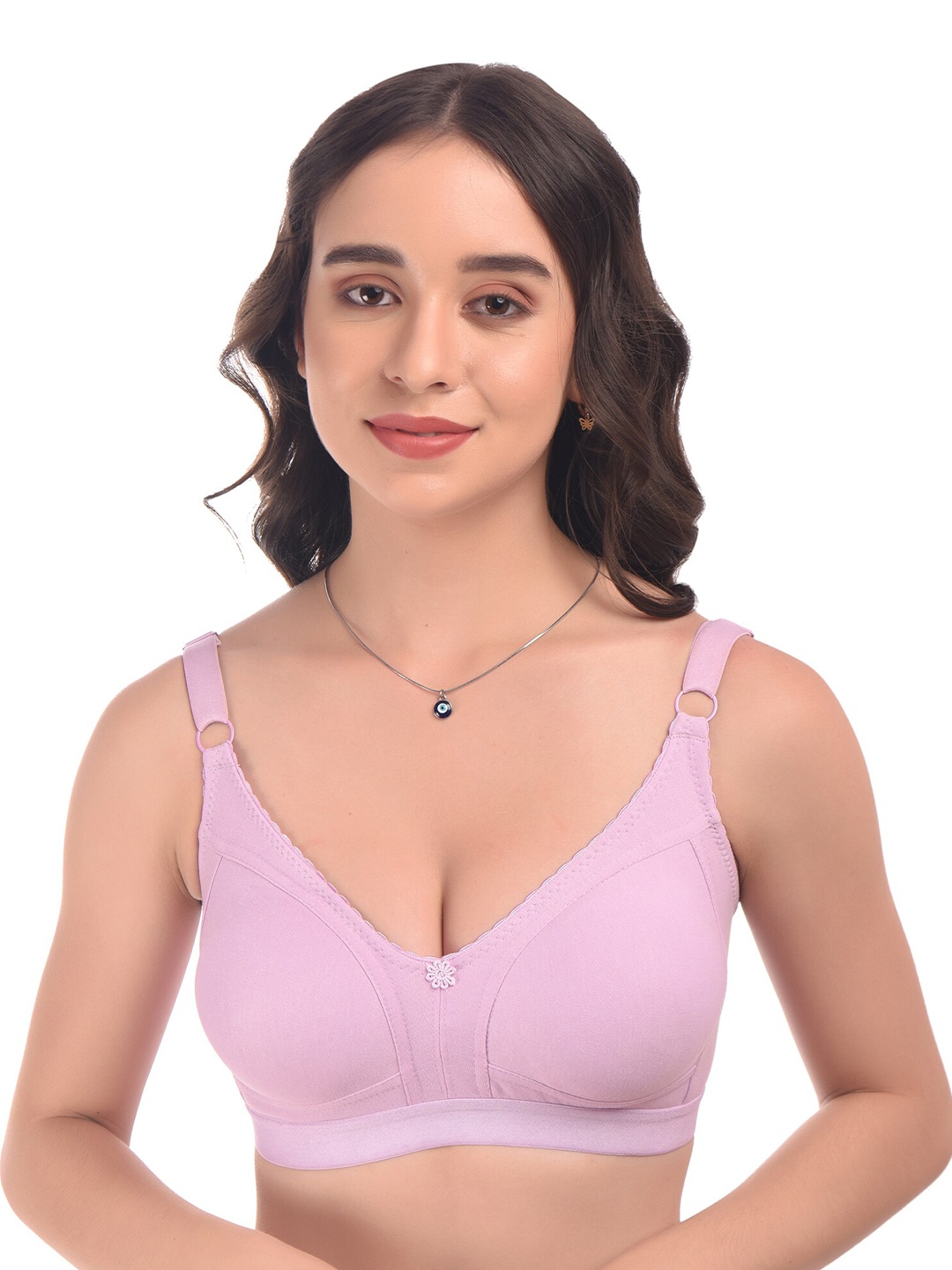 

elina Women Solid Full Coverage Non Padded Anti Microbial Bra, Purple