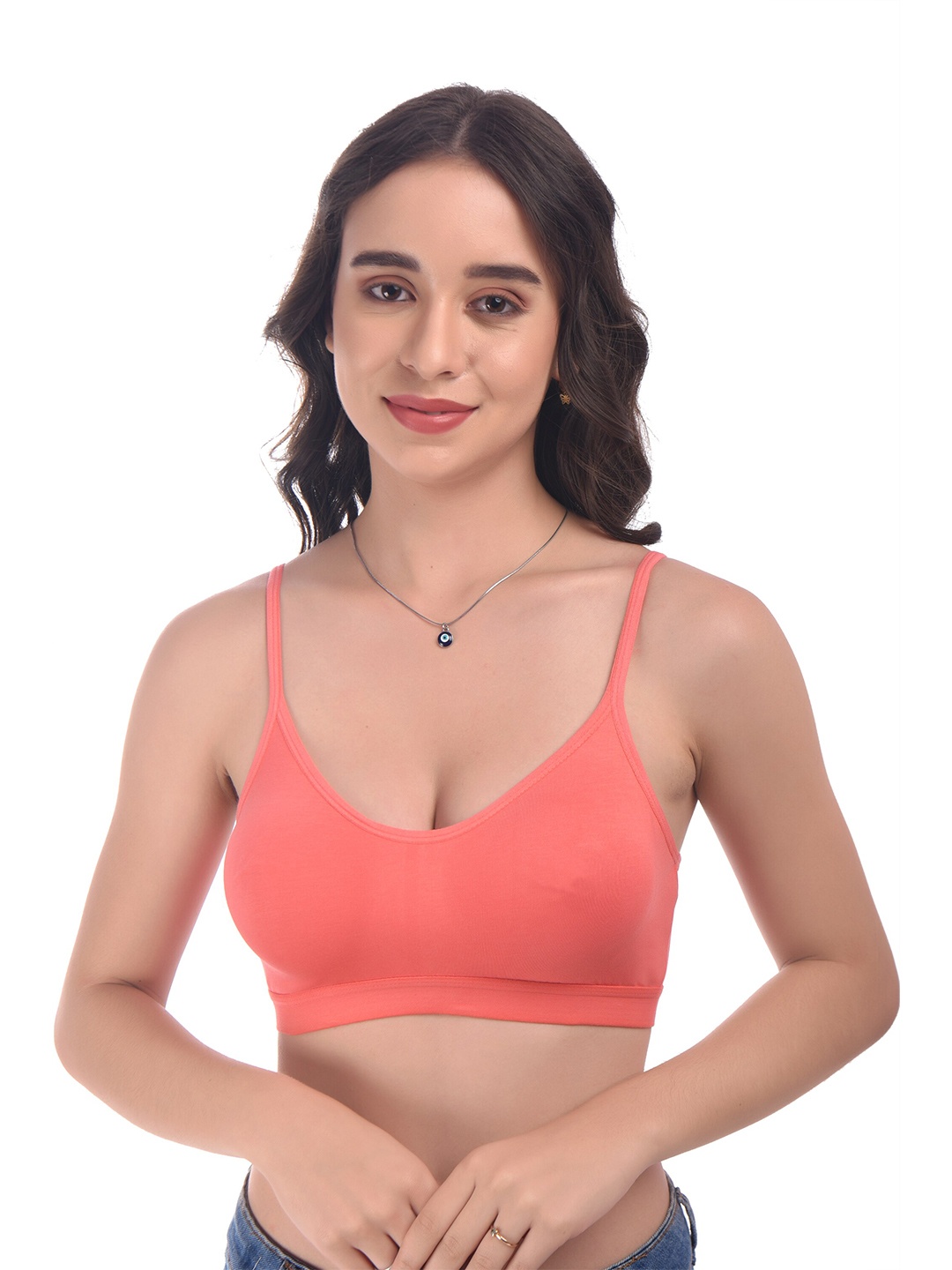 

elina Women Solid Full Coverage Non Padded Anti Microbial Bra, Peach