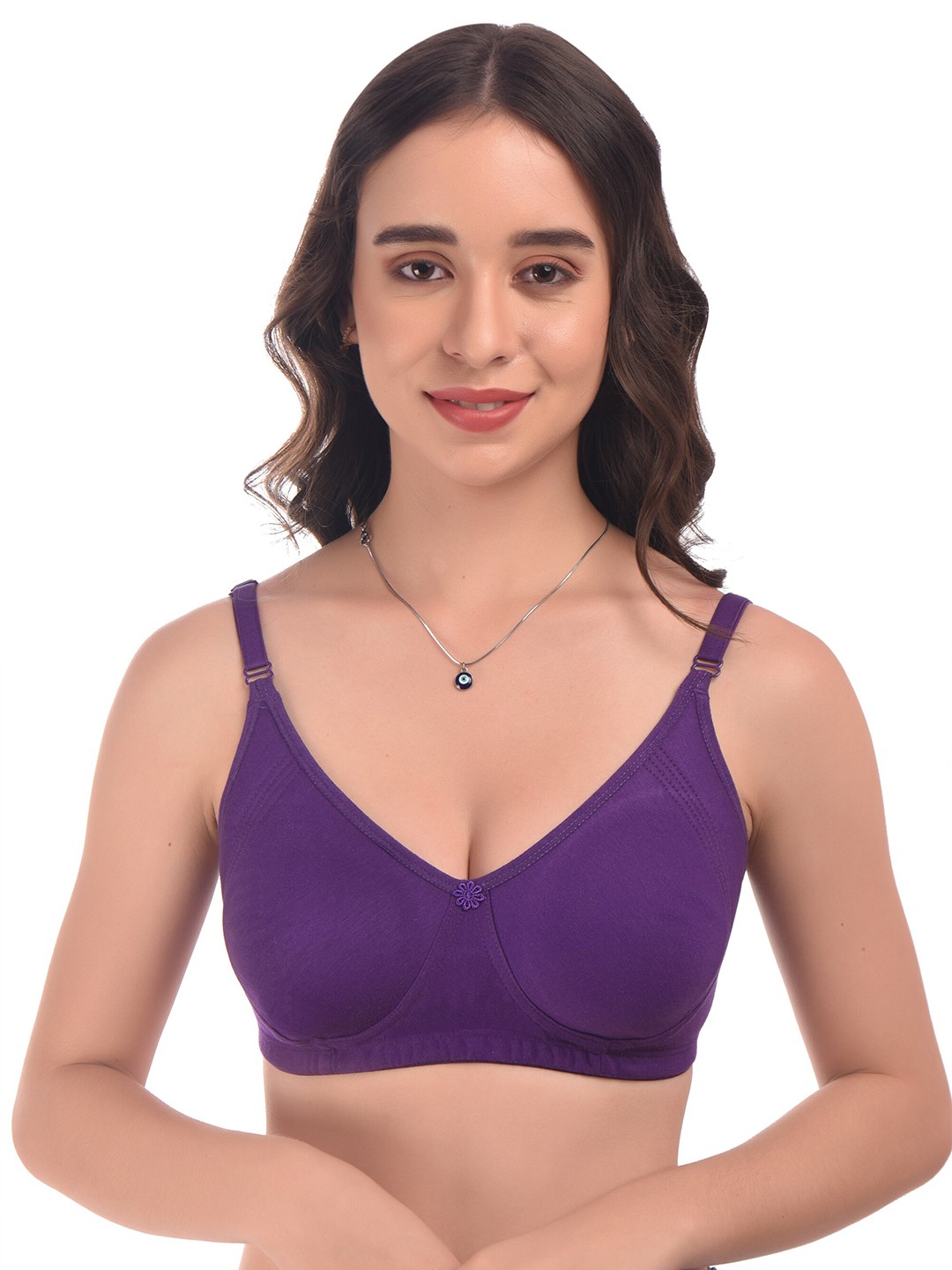 

elina Full Coverage Non Padded Minimizer Bra With Anti Microbial, Purple