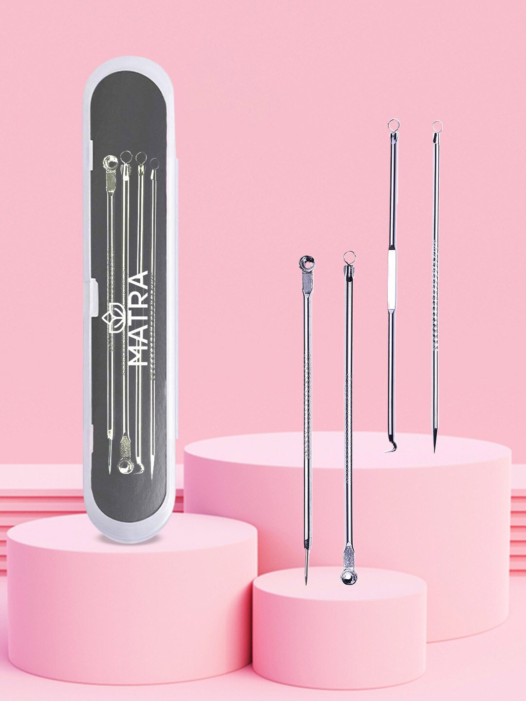 

MATRA Blackhead Remover Tool Acne Needle Kit With Case, Silver