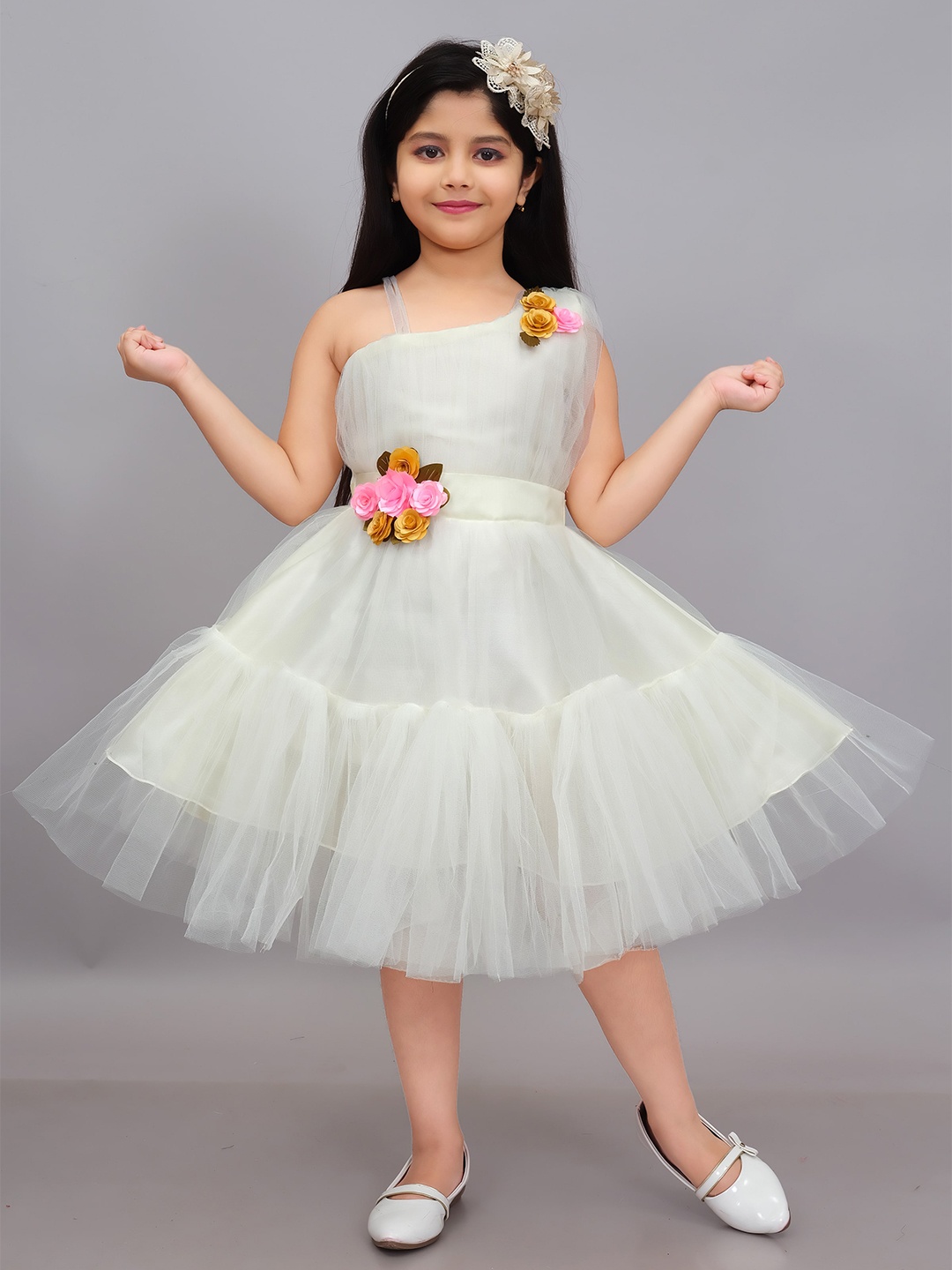 

BAESD Girls Net Fit & Flare Mini Dress, Cream