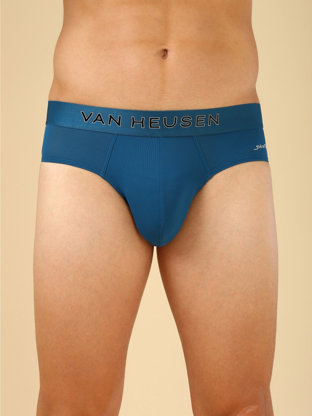 

Van Heusen Men Solid Swift Dry High Stretch Mesh Brief, Blue