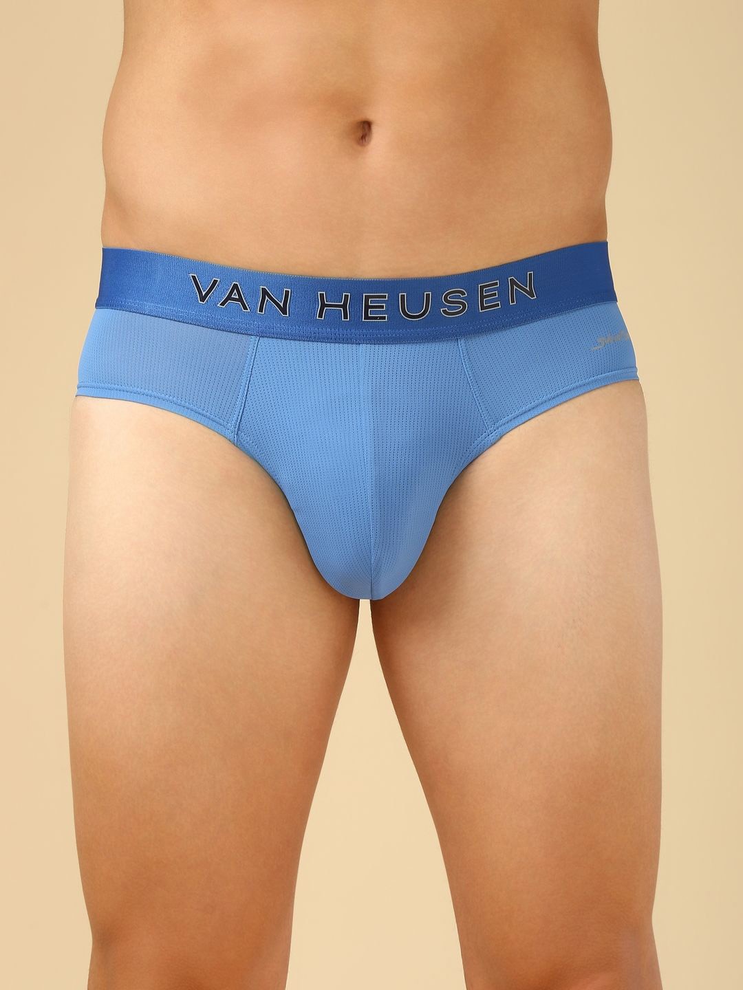 

Van Heusen Men Solid Swift Dry High Stretch Mesh Brief, Blue