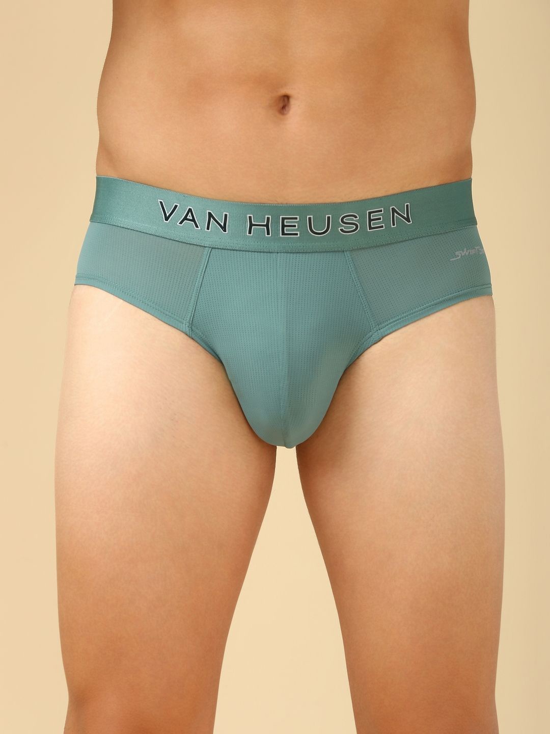 

Van Heusen Men Solid Swift Dry High Stretch Mesh Brief, Green