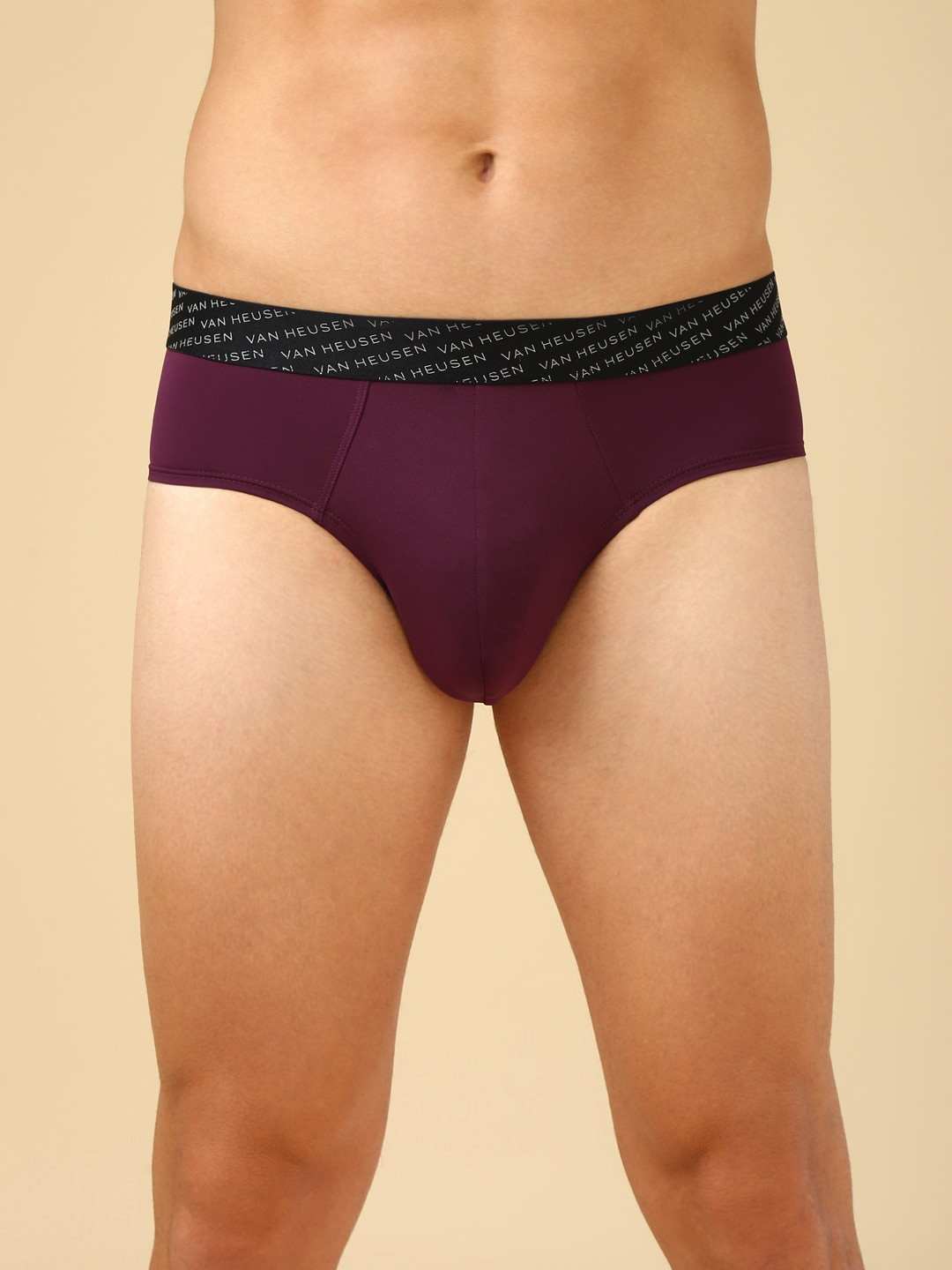 

Van Heusen Men Solid 4 Way Stretch 3D Logo Waistband Brief, Purple