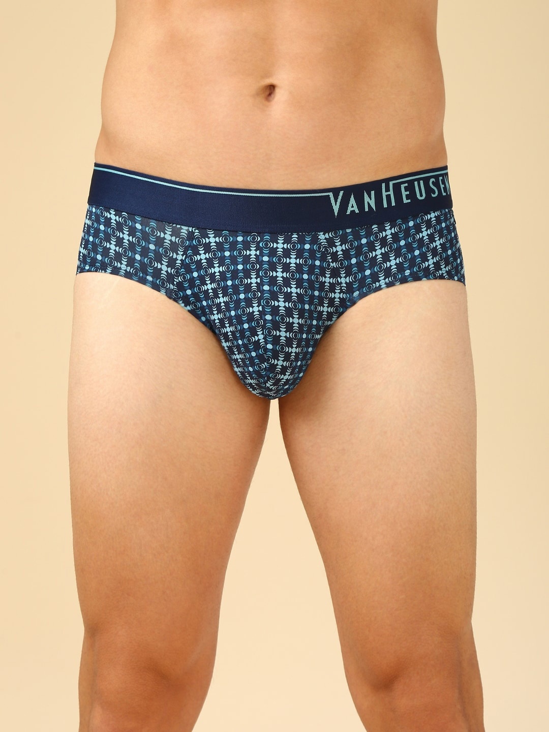 

Van Heusen Men Printed 4 Way Stretch Body Defining Fit Brief, Blue