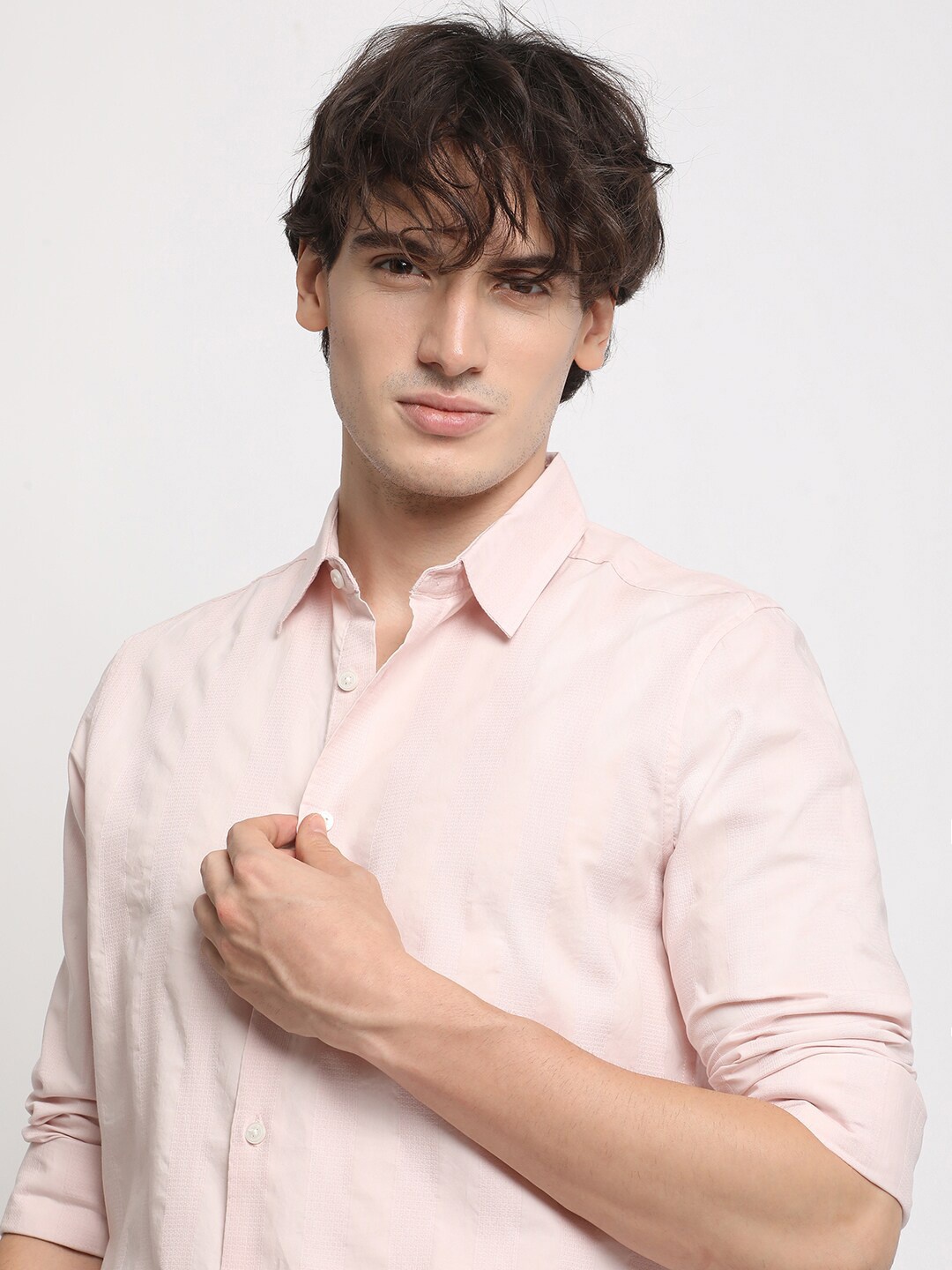 

THE BEAR HOUSE Men Slim Fit Casual Shirt, Pink