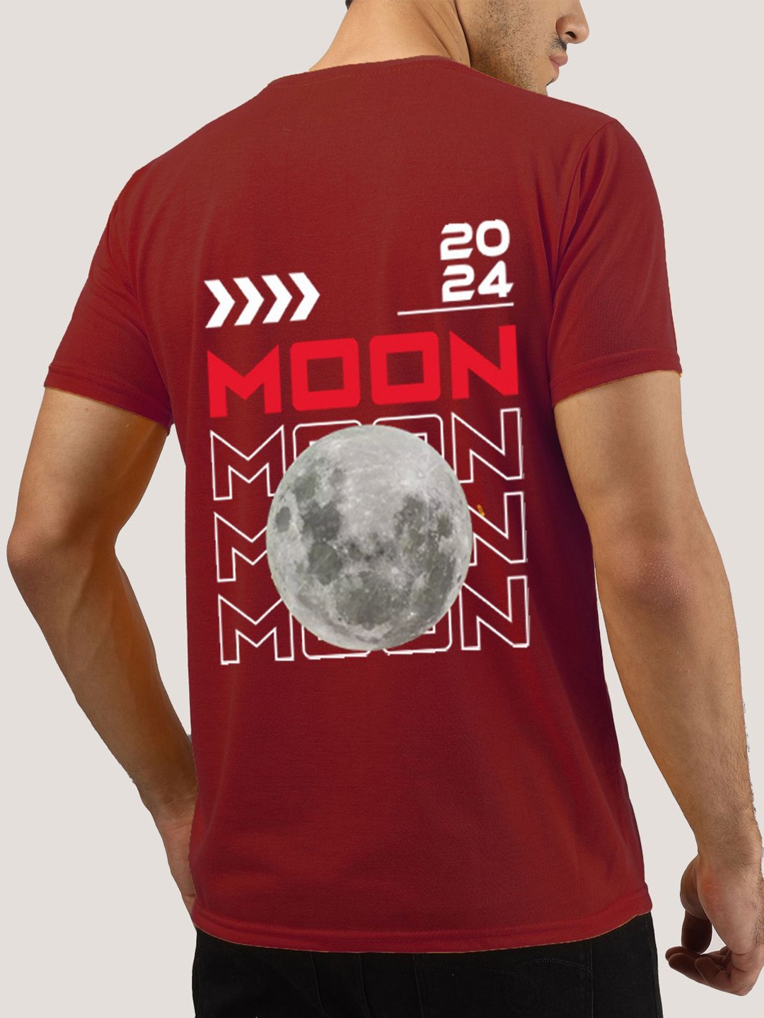 

Greylongg Men Printed Round Neck T-shirt, Maroon