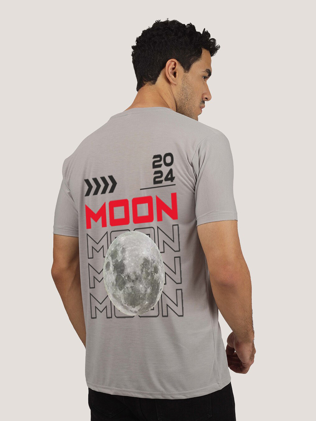 

Greylongg Men Printed Round Neck T-shirt, Grey