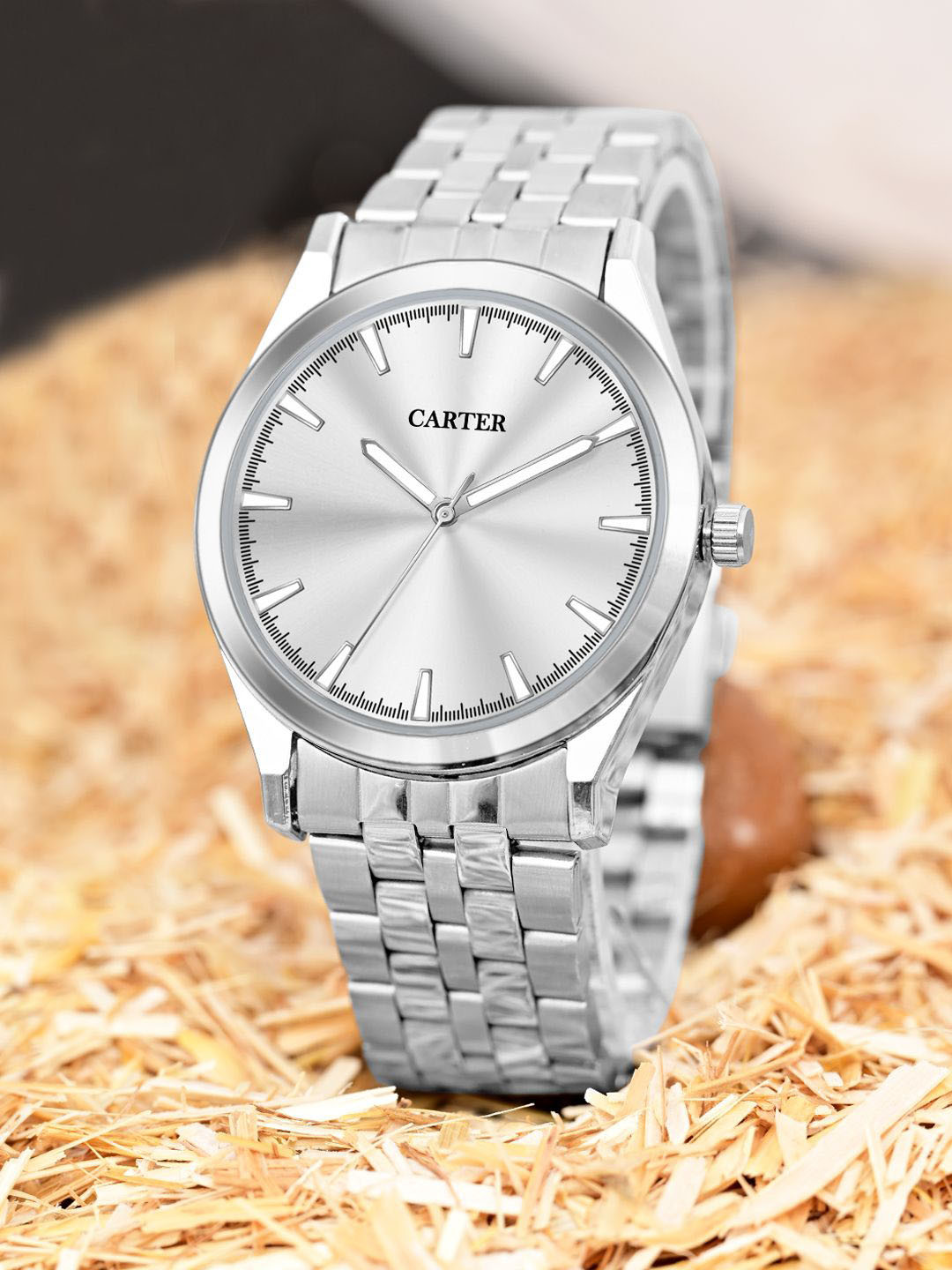 

Sandy D Carter Men Patterned Dial & Bracelet Style Straps Analogue Watch Sandy D Carter-194-SL, Silver